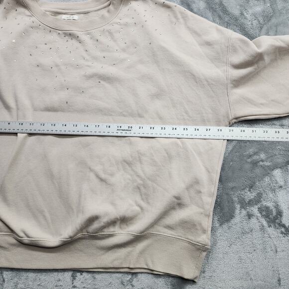 Maurices Sweatshirt Womens 2X Tan Crew Neck Gems Rhinestones Pullover Casual - Picture 9 of 10